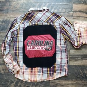 Custom bleached Carolina Gamecocks flannel